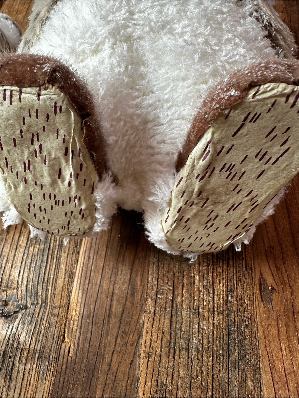Fluffy White and Brown Holiday Plush Santa Figures - Set of 2 - Picture 4 of 9